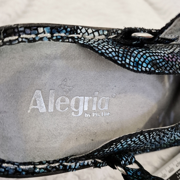 Alegria PG Lite Convertible 1 Strap Mule Comfort Metallic Peacock Blue Size 39 - Picture 2 of 11